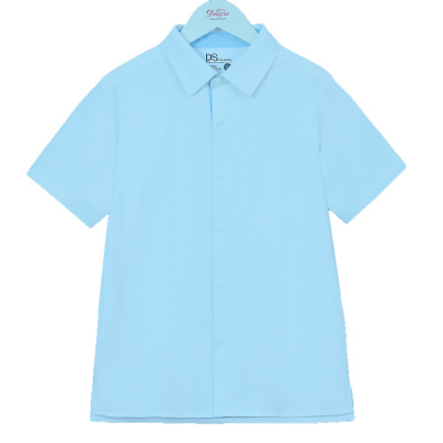 Рубашка школьная с коротким рукавом для мальчика Deloras С71783S голубая 1